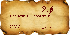 Pacurariu Jonatán névjegykártya
